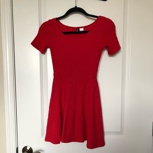 H&M Red Fit and Flare Dress